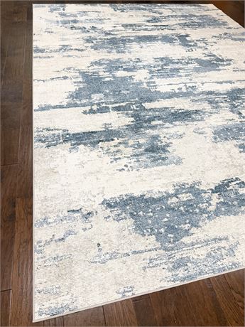 9’ x 14’ Outdoor / Indoor Blue & White Abstract Outdoor Area Rug