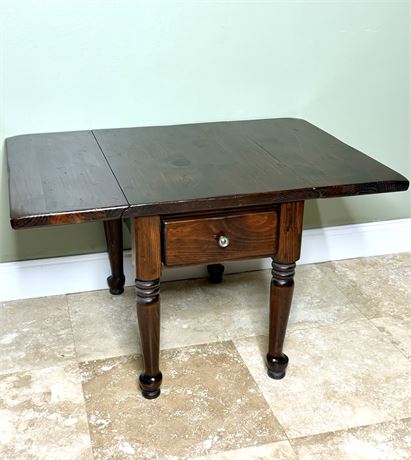 Solid Wood Drop-Leaf End Table with Drawer by Kling Colonial