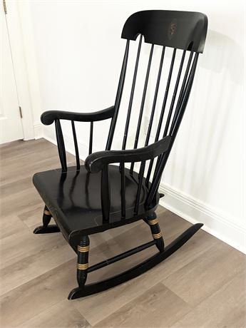 Vintage Hitchcock-Style Rocking Chair W/ Tulane Crest