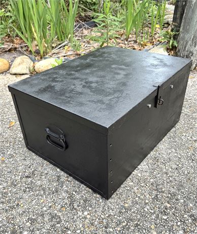 Vintage Industrial Steel Tool Box Trunk