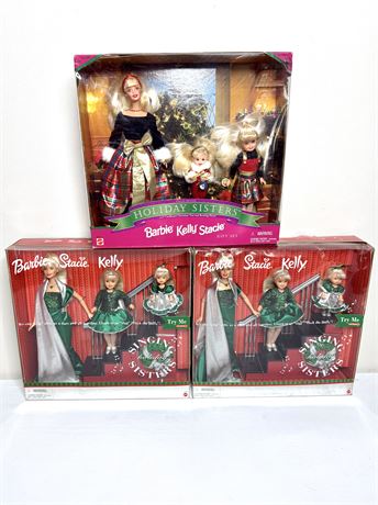 Set of 3 Barbie, Stacie, and Kelly Holiday Gift Sets