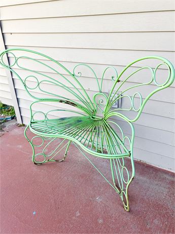 Metal Butterfly Garden Bench