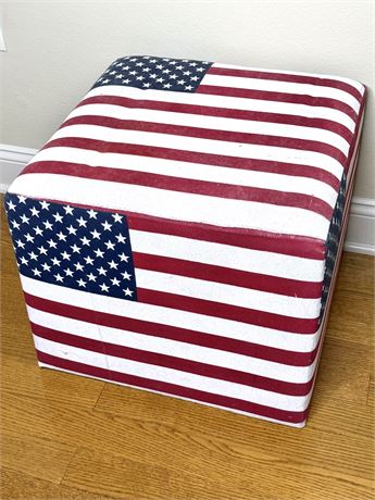 American Flag Cube Ottoman
