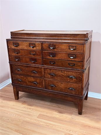 Antique Tiger Oak Stacking Apothecary Cabinet