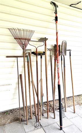 Lot of 16 Various Yard Tools