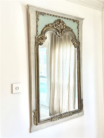 Solid Wood Distressed Beveled Mirror