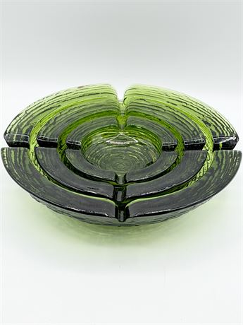 ANCHOR HOCKING ~ Soreno Avocado Green Nesting Ashtrays Set Of (3)