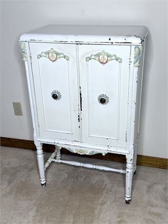 Antique Chippy Paint Shabby Chic Radio Cabinet