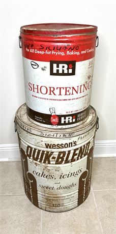 Vintage Wesson’s Quick Blend & HR Shortening Giant Tins