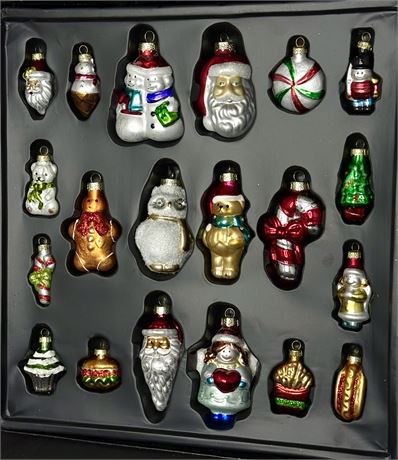 Set of 20 Vintage Blown Glass Ornaments