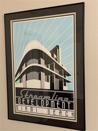 Matted & Framed Streamline Moderne Architecture Print