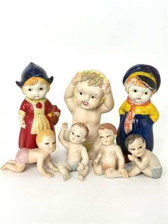 Lot of 7 Vintage Bisque Babies