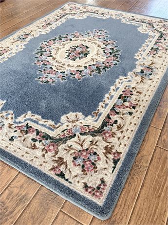 Blue Floral Area Rug