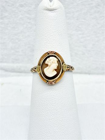 10K GOLD ~ Cameo Ring ~ Size 6