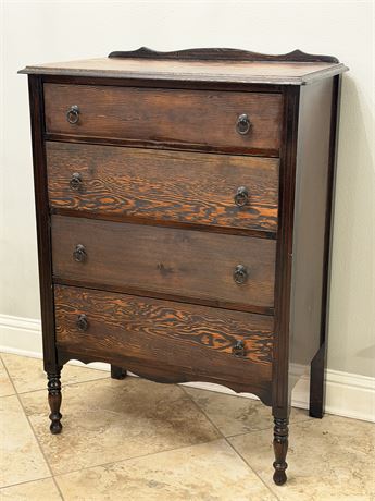 Vtg. Tiger Oak Chest Of Drawers