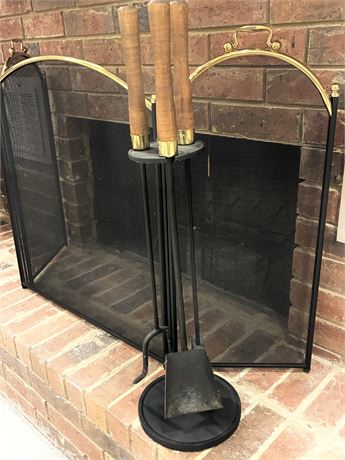 Fireplace Screen & Tool Set