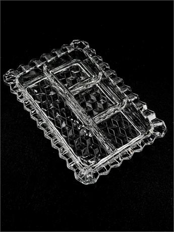 FOSTORIA ~ American Clear ~ 9” Rectangular 4 Part Celery/Relish