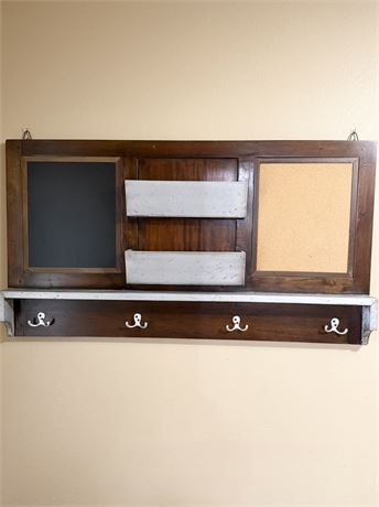 Wood & Metal Wall Organizer
