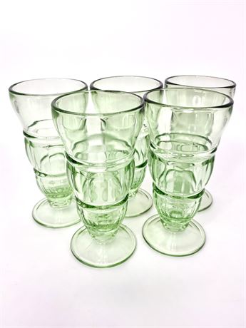 Green Depression Glass Set (5)
