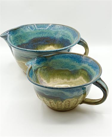 Hand-thrown Glazed Stoneware Batter Bowls