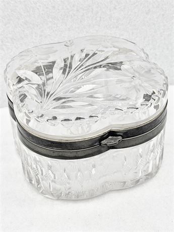 PAIRPOINT ~ Rare Antique Sterling Viscaria Cut & Etched Glass Dresser Box