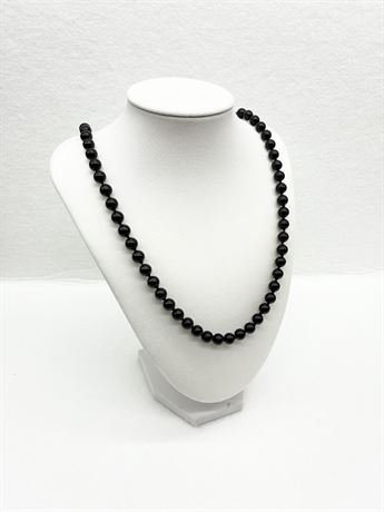 14K Hand-Knotted Black Onyx Necklace