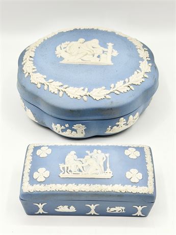 WEDGWOOD ~ Pair (2) ~ Vtg. Trinket Boxes