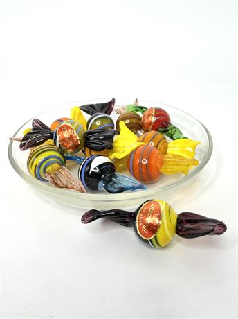 Set of 8 Vintage Authentic Murano Handblown Glass Candy