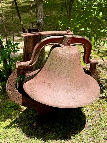 Vintage Cast Iron Red Dinner Bell