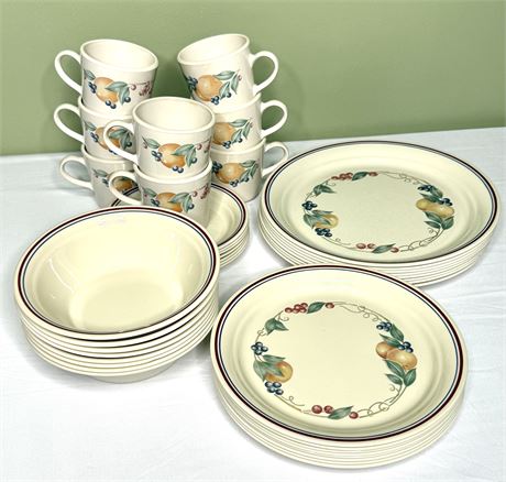 Corelle Dish Set "Abundance" Pattern - Place Setting For 8 (Except For 1 Pc)