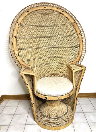1960's Rattan Peacock Chair