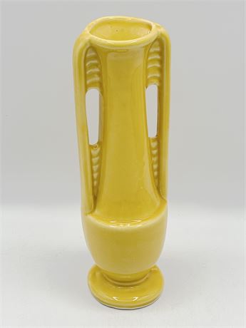 8" Art Deco Yellow Ceramic Bud Vase
