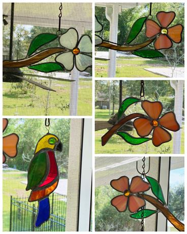 (5) Assorted Stained Glass Suncatchers