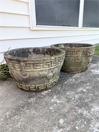 Pair (2) Cement Planters