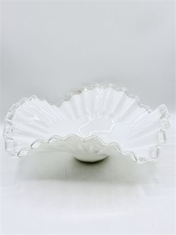 FENTON ~ Silver Crest ~ 12” Double Crimp Bowl