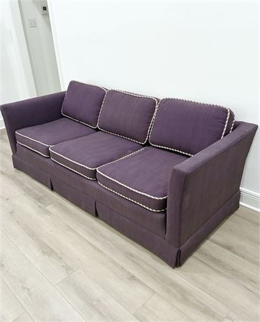 Upholstered Skirted Sofa W/ Contrasting Piping