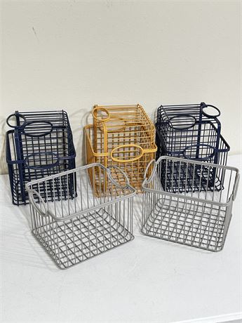 8 Rubberized Metal Storage Baskets