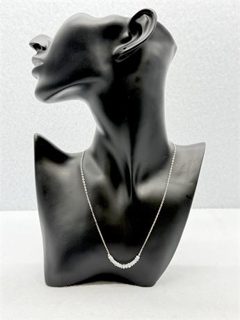 Sterling Silver Chain With Clear Crystal