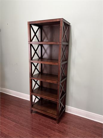 5-Tier Dark Wood Etagere Bookcase