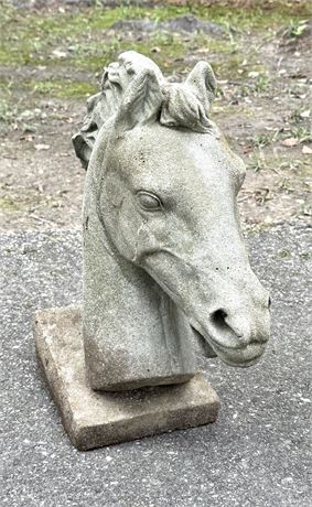 Cement Horse Head Statue