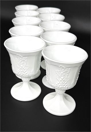 Vintage Indiana Milk Glass Goblets - Colony Harvest