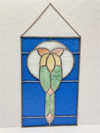 16” x 10” Stained Glass Window Hanging Panel