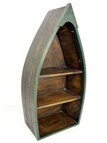 Wooden Half Boat Wall Shelf