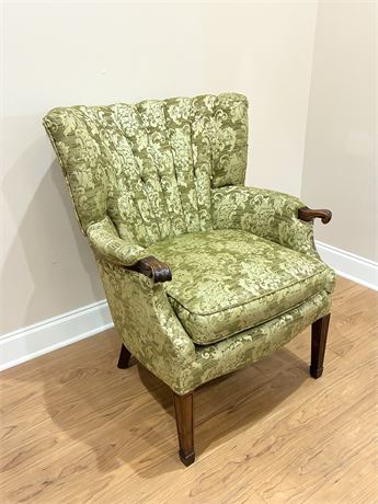 Vintage Brocade Upholstered Armchair