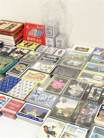 Collection of 63 Decks of Souvenir Playing Cards