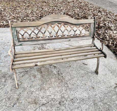 Cast Iron & Wood Bench