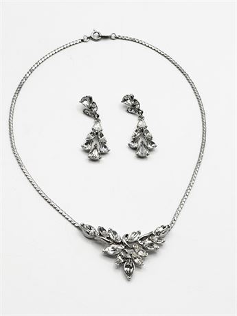 TRIFARI ~ Silver Tone Necklace & Earrings
