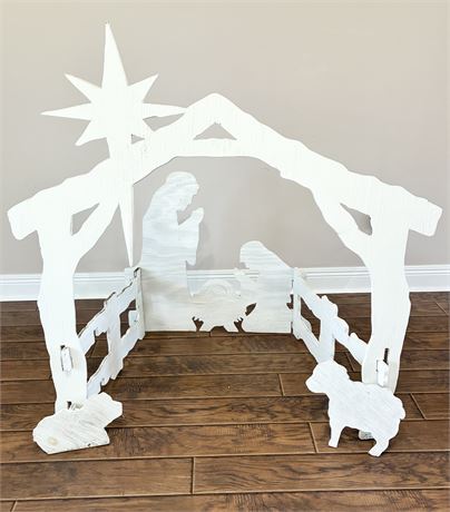 6-Pc Painted Plywood Silhouette Nativity Set