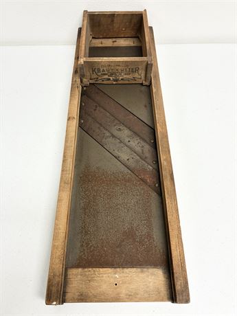 TUCKER & DORSEY MFG CO ~ Antique Indianapolis Kraut Cutter Wooden Slicer