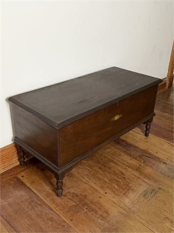 Vintage Cedar Trunk with Pretty Floral Decal